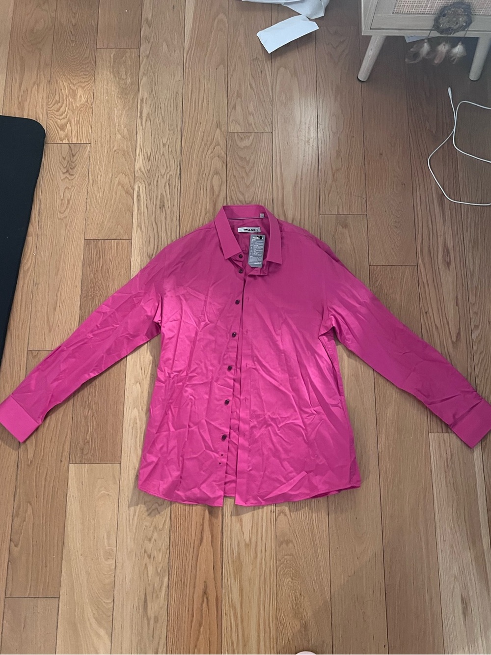 Lanz Men's Dress Shirt in Bright Pink